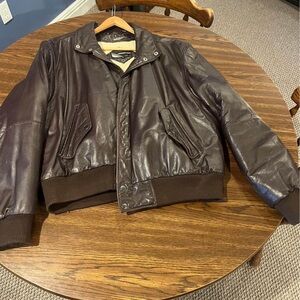 Brown leather “Members Only” jacket size 46
